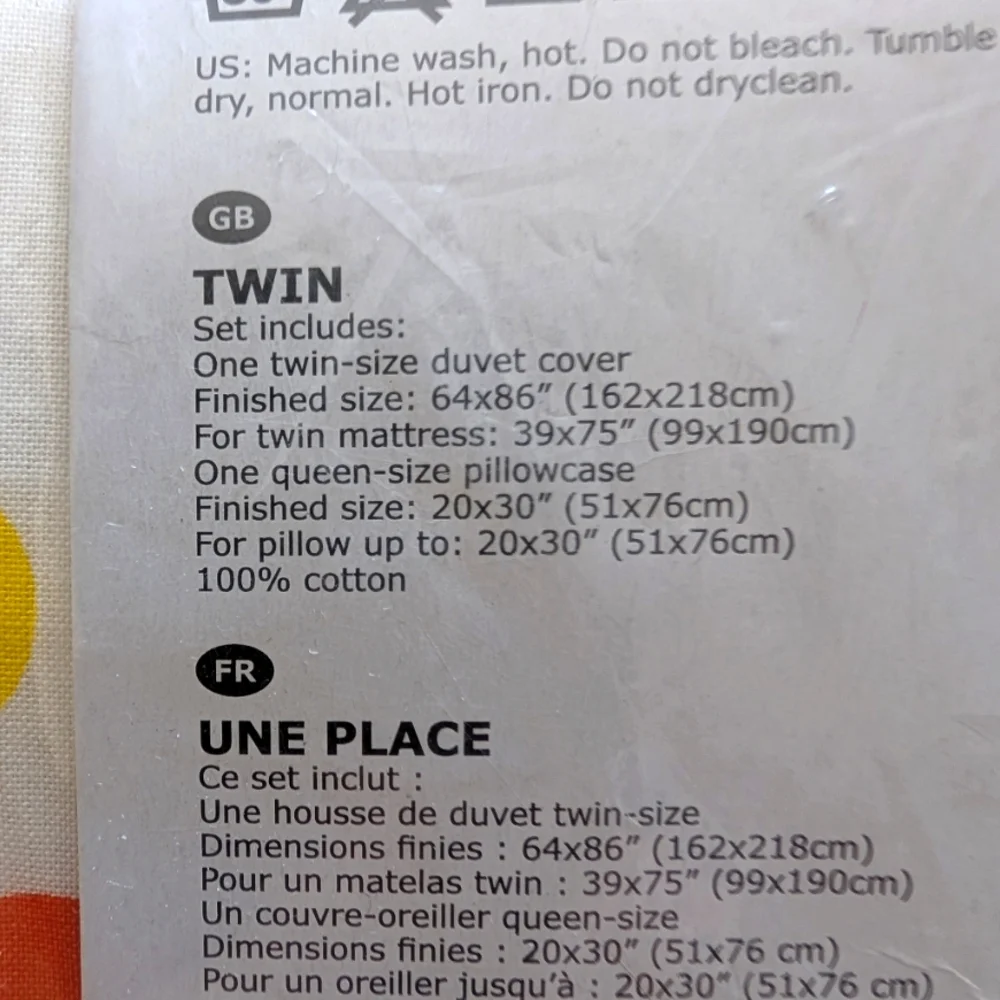 IKEA Sangfagel Twin Duvet Set NWT